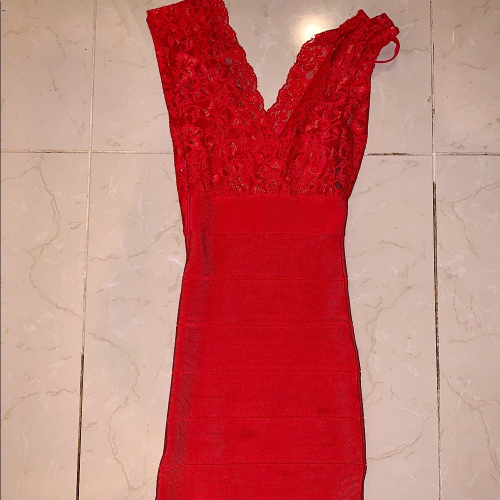 Bebe Red Laced XS Dress